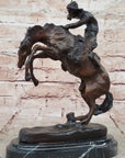 WOOLY CHAPS Frederic Remington Bronze Desktop Statue Sculpture Western 10" x 11"