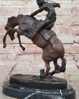 WOOLY CHAPS Frederic Remington Bronze Desktop Statue Sculpture Western 10" x 11"
