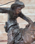 WOOLY CHAPS Frederic Remington Bronze Desktop Statue Sculpture Western 10" x 11"