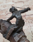 WOOLY CHAPS Frederic Remington Bronze Desktop Statue Sculpture Western 10" x 11"