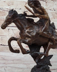 CHEYENNE by Frederic Remington Native American Riding Horse Bronze Statue Sculpture 8" x 10"