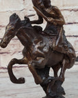 CHEYENNE by Frederic Remington Native American Riding Horse Bronze Statue Sculpture 8" x 10"