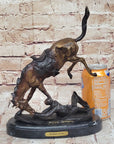 WICKED PONY Frederic Remington Bronze Statue Sculpture Cowboy Thrown from Horse 11" x 11"