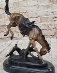 WICKED PONY Frederic Remington Bronze Statue Sculpture Cowboy Thrown from Horse 11" x 11"