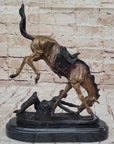 WICKED PONY Frederic Remington Bronze Statue Sculpture Cowboy Thrown from Horse 11" x 11"