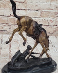 WICKED PONY Frederic Remington Bronze Statue Sculpture Cowboy Thrown from Horse 11" x 11"