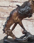 WICKED PONY Frederic Remington Bronze Statue Sculpture Cowboy Thrown from Horse 11" x 11"