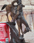 MOUNTAIN MAN Frederic Remington Bronze Statue Native American Sculpture 11" x 9"