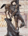 MOUNTAIN MAN Frederic Remington Bronze Statue Native American Sculpture 11" x 9"