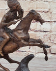 WARRIOR Frederic Remington Bronze Statue Sculpture Native American Horseman 9" x 10"