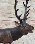 Bronze Marble Statue Elk Deer Caribou Buck Stag Lodge Sculpture Figure