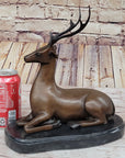 Reindeer Caribou Deer Elk Bronze Statue Sculpture Figurine Signed Original 9.5" x 8.5"