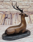 Reindeer Caribou Deer Elk Bronze Statue Sculpture Figurine Signed Original 9.5" x 8.5"