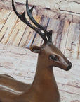 Reindeer Caribou Deer Elk Bronze Statue Sculpture Figurine Signed Original 9.5" x 8.5"