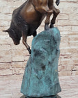 Hot Cast Bronze Bull Bison Water Buffalo Bronze Sculpture Statue Numbered & Signed Original Art