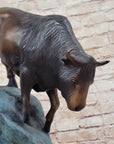 Hot Cast Bronze Bull Bison Water Buffalo Bronze Sculpture Statue Numbered & Signed Original Art