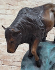 Hot Cast Bronze Bull Bison Water Buffalo Bronze Sculpture Statue Numbered & Signed Original Art