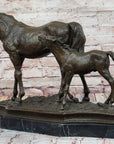 Mare & Foal Mother Horse Two Horses Statue Sculpture Equestrian Decor