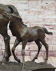 Mare & Foal Mother Horse Two Horses Statue Sculpture Equestrian Decor
