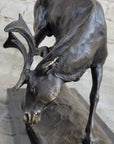 Buck Deer Elk Stag Wildlife Art Cabin Lodge Sportsman Art Bronze Marble Statue