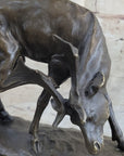 Buck Deer Elk Stag Wildlife Art Cabin Lodge Sportsman Art Bronze Marble Statue
