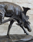 Buck Deer Elk Stag Wildlife Art Cabin Lodge Sportsman Art Bronze Marble Statue
