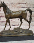 Western Bronze ART France warm-blooded fine horse Animals statue Figurine Figure
