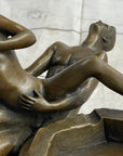 Erotic Sexual Novelty Bronze Metal Ashtray on Marble Base Reverse Cowgirl Mavchi 5" x 12"