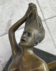 Erotic Sexual Novelty Bronze Metal Ashtray on Marble Base Reverse Cowgirl Mavchi 5" x 12"