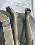 Erotic Sexual Novelty Bronze Metal Ashtray on Marble Base Reverse Cowgirl Mavchi 5" x 12"