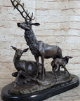 Bronze Marble Statue Elk Deer Caribou Buck Stag Lodge Sculpture Statue