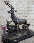 Bronze Marble Statue Elk Deer Caribou Buck Stag Lodge Sculpture Statue