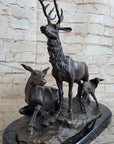 Bronze Marble Statue Elk Deer Caribou Buck Stag Lodge Sculpture Statue