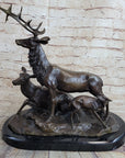 Bronze Marble Statue Elk Deer Caribou Buck Stag Lodge Sculpture Statue