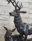 Bronze Marble Statue Elk Deer Caribou Buck Stag Lodge Sculpture Statue