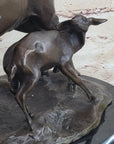 Bronze Marble Statue Elk Deer Caribou Buck Stag Lodge Sculpture Statue