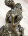 Erotic Bronze Statue Sculpture Couple Having Sex Reverse Cowgirl on Chair 7" x "5