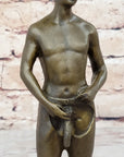 Gay Cowboy Assless Chaps Erotic Art Statue Sculpture Modern Signed Patoue 11" x 4"