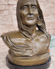 Signed Original Artwork by Milo Native American Chief Bronze Sculpture Bust