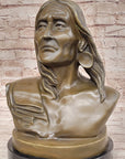 Signed Original Artwork by Milo Native American Chief Bronze Sculpture Bust
