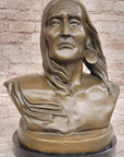 Signed Original Artwork by Milo Native American Chief Bronze Sculpture Bust