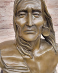 Signed Original Artwork by Milo Native American Chief Bronze Sculpture Bust