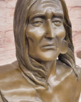 Signed Original Artwork by Milo Native American Chief Bronze Sculpture Bust