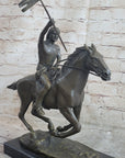 Native American Indian Man W/ Horse Bronze Sculpture Statue Figure Art Figurine
