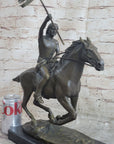 Native American Indian Man W/ Horse Bronze Sculpture Statue Figure Art Figurine