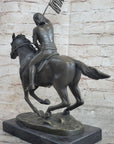 Native American Indian Man W/ Horse Bronze Sculpture Statue Figure Art Figurine