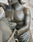 Native American Indian Man W/ Horse Bronze Sculpture Statue Figure Art Figurine