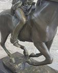 Native American Indian Man W/ Horse Bronze Sculpture Statue Figure Art Figurine