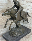 Bronze Sculpture by Antoine Bofill - Le dernier d’une race - Native American on Horse