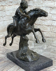 Bronze Sculpture by Antoine Bofill - Le dernier d’une race - Native American on Horse